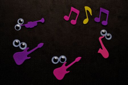 black texture background with fun shapes and room for yout testの写真素材