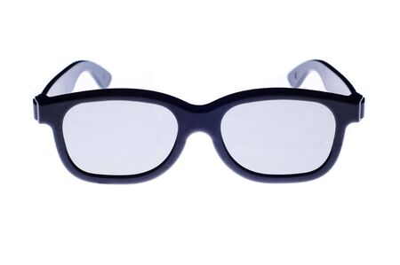 stylish 3d movie glasses shot on a white backgroundの写真素材