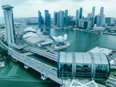 singapore skyline birdview. taken from singapore flyer.の写真素材