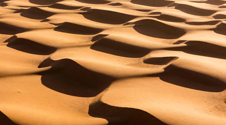 Seamless textured pattern evoking arid majesty via dynamic curves, stark chiaroscuro, and subtle grain effects for immersive depth. Ideal for travel website headers, adventure app interfaces, desert-themed packaging, or environmental graphics in publishing. Warm earthy palette ensures adaptability across digital platforms and print, appealing to designers crafting ev... AI-generated illustration.の素材