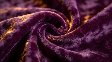 Sophisticated digital rendering captures plush surface intricacy with dramatic chiaroscuro effects, conveying opulent mood and tactile depth. Suited for upscale fashion editorials, premium product packaging, elegant invitation templates, and luxury website elements targeting high-end designers. Seamless integration in print and digital formats provides versatile valu... AI-generated illustration.の素材