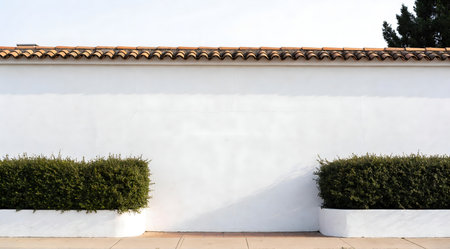 A creative digital illustration depicting Minimalist commercial background of pristine white plaster wall with faint cracks, soft even light, pure architectural style, calm neutral mood. This AI-generated artwork features unique visual elements suitable for various commercial and editorial applications. AI-generated illustration.の素材