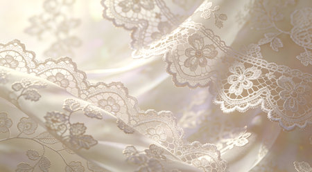 Elegant vintage-inspired digital artwork evoking a soft romantic mood through intricate filigree elements and gentle backlighting in creamy ivory hues. Ideal for wedding invitations, bridal fashion overlays, luxury packaging, and romantic branding materials in creative industries. This versatile design enhances feminine sophistication and timeless appeal acro... AI-generated digital illustration. AI-generated illustration.の素材