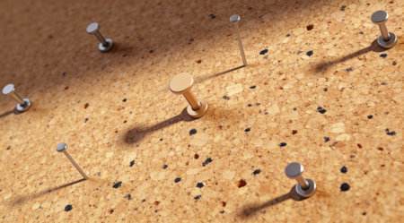 Artistic graphic rendering of a granular textured surface evoking practical workspace ambiance through warm tan hues and subtle dark specks under even neutral lighting. Perfect for commercial applications in stationery mockups, digital planners, office graphics, and productivity visuals. Versatile style suits print media, web designs, and branding for organiz... AI-generated digital illustration. AI-generated illustration.の素材