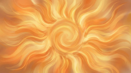 This artwork features a warm, inviting abstract style with glowing patterns that evoke the energy of the sun. Suitable for wellness and energy-related marketing, this piece can enhance websites, posters, and wellness product packaging. The uplifting mood makes it appealing to health and fitness industries. AI-generated digital illustration. AI-generated illustration.の素材