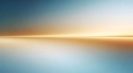 A creative digital illustration depicting High quality commercial digital art of soft gradient background in icy blue to warm honey, horizontal seamless blends, soft focus glow, balanced harmony. This AI-generated artwork features unique visual elements suitable for various commercial and editorial applications. AI-generated illustration.の素材