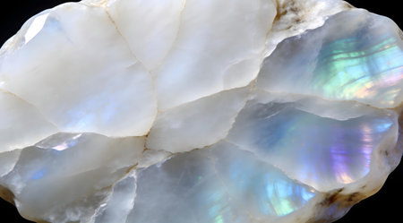 Elegant digital artwork with sophisticated veining patterns and iridescent light effects, conveying luxury and refined artistry. Ideal for premium jewelry branding, high-end fashion textiles, interior design elements, and upscale product packaging. The macro style offers intricate details for versatile commercial graphics and marketing visuals. . AI-generated digital illustration. AI-generated illustration.の素材