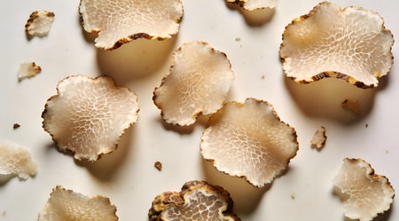 Elegant digital artwork capturing luxurious gourmet textures with soft, indulgent lighting and flawless composition evoking decadence. Ideal for premium culinary branding, fine dining menus, luxury food packaging, and epicurean marketing campaigns targeting chefs and high-end consumers. The sophisticated style enhances visual appeal in professional food prese... AI-generated digital illustration. AI-generated illustration.の素材