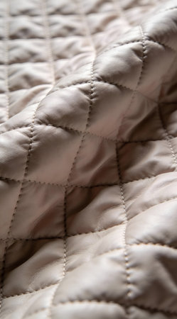 Sophisticated digital artwork embodying textured elegance through subtle raised quilting and soft dimensional lighting in a refined taupe palette. Ideal for luxury fashion textiles, upscale interior design projects, upholstery patterns, and premium branding materials. Versatile for graphic designers, marketers, and decorators seeking tactile sophistication in... AI-generated digital illustration. AI-generated illustration.の素材