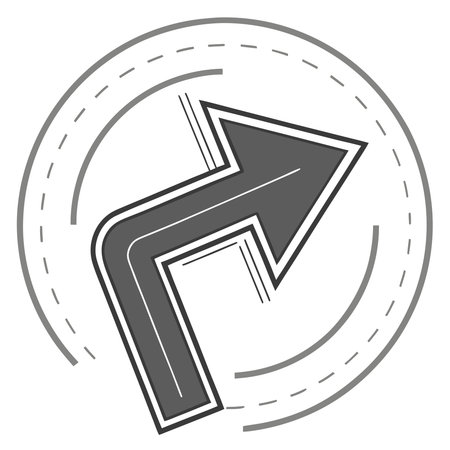 Sleek professional illustration in subtle gray tones, capturing fluid motion and geometric precision through minimalist forms. Ideal for UI/UX design, infographics, navigation elements, corporate presentations, and digital signage, offering scalable versatility for tech and promotional professionals. Clean lines and dynamic composition enhance modern visual pro. AI-generated vector illustration. AI-generated illustration.のイラスト素材