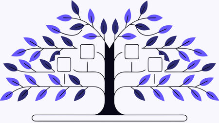 Creative digital artwork depicting symbolic vertical growth in a family tree design, enhanced by...