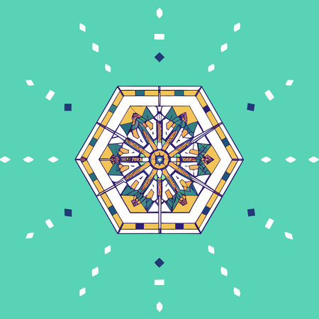 Captivating digital artwork featuring kaleidoscopic hexagonal grids that dynamically shift across a...