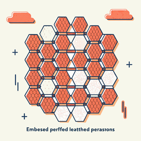 This tactile geometric artwork captures a premium leather embossing effect with sophisticated depth...