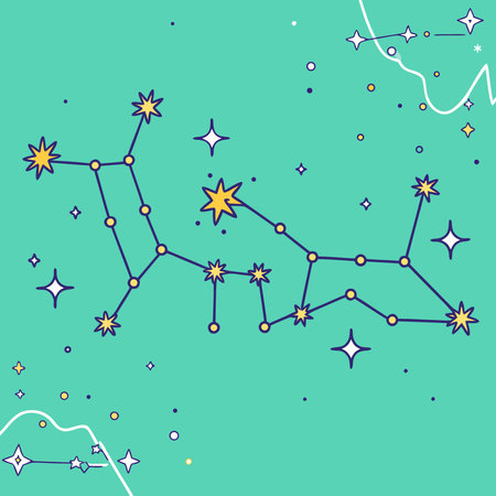 Elegant minimalist style with subtle dotted lines, connective voids, and starburst glows in indigo...