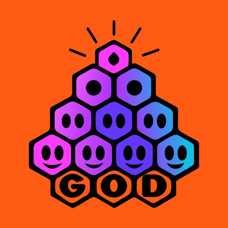 Whimsical digital artwork featuring playful abstract style with bubbly stacked forms, vibrant hues,...