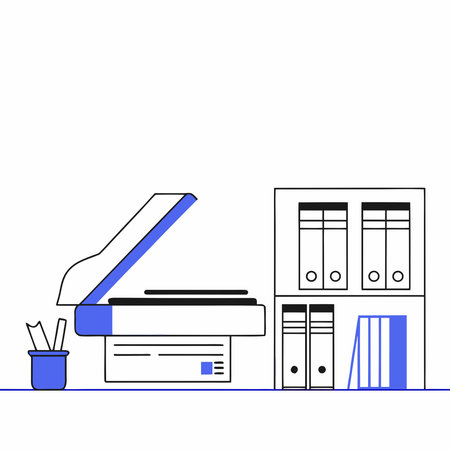Contemporary digital illustration emphasizing efficient tech glow and streamlined composition that...