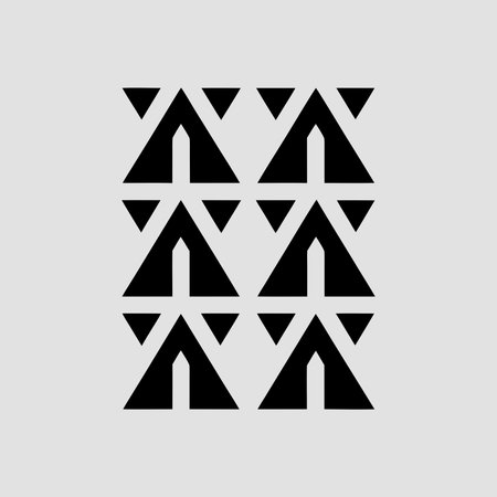 Sophisticated abstract geometric artwork featuring recursive nesting of shapes in luxurious gold and...