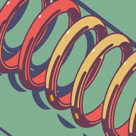 Energetic digital artwork radiating futuristic neon pinks and blues through  helical loops and...