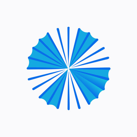 Vibrant abstract geometric illustration with expanding radial symmetry in coral and turquoise tones,...