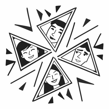 Dynamic pop art digital artwork showcasing fragmented geometric elements, halftone textures, and a...