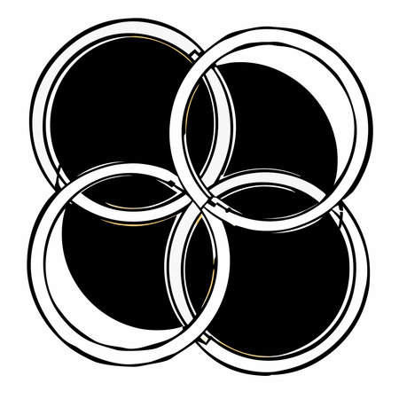 Sophisticated vector artwork in professional style with sharp edges and precise geometry, evoking an...