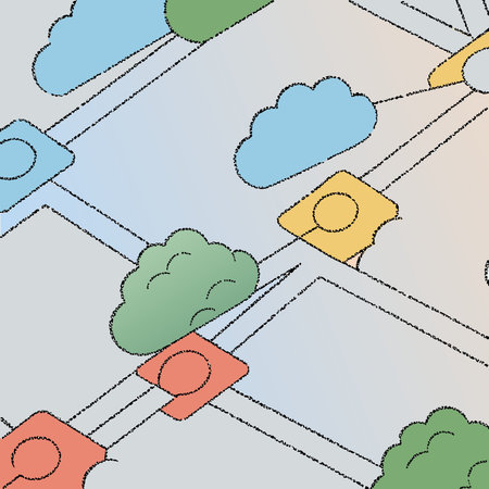 Dynamic pixel art in isometric projection blends cool blue and green hues with subtle glow accents,...