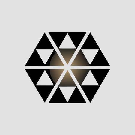 Sophisticated abstract design with intricate tessellated forms and prismatic lighting effects,...