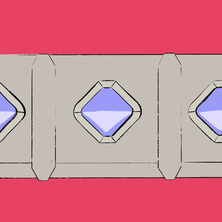 A creative digital illustration depicting Retro 3D banner with geometric facets in 80s neon pinks,...