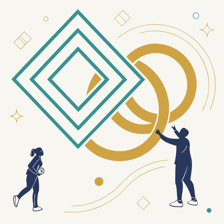 A creative digital illustration depicting High quality commercial illustration of geometric abstract...