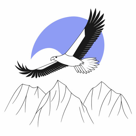 Dynamic digital artwork embodying majestic flight and wilderness power through intricate wing...