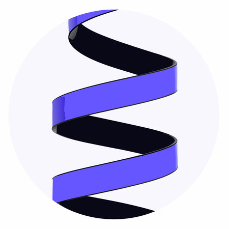 Premium 3D digital artwork blending architectural precision with dynamic helical motion in lustrous...
