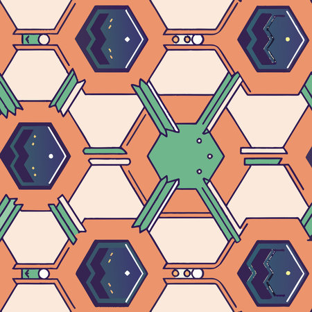 Sophisticated digital artwork showcasing interlocking geometric forms in lustrous metallic silvers...