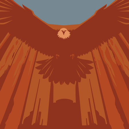 This dynamic digital artwork portrays a powerful avian silhouette in soaring flight, illuminated by...