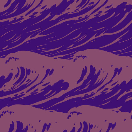 A creative digital illustration depicting Abstract wave patterns in ocean blues and turquoise, fluid...