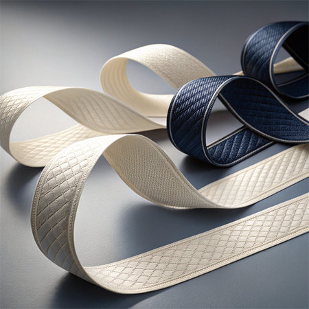 Sophisticated digital artwork with luxurious satin textures and fluid twisting forms creating...