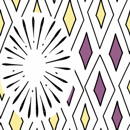 A creative digital illustration depicting Pop art  background of repeating diamond patterns in acid...
