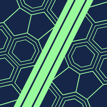 A creative digital illustration depicting Abstract geometric backgrounds in hexagonal pixel grid,...