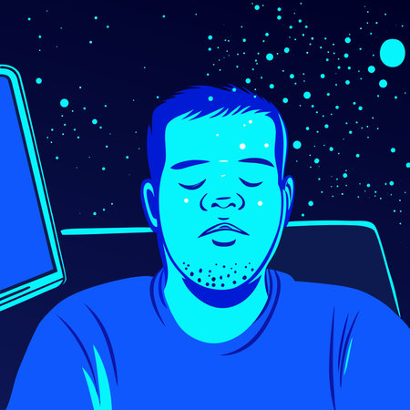 Intimate digital artwork in soft, dimmed glow style evoking digital detox and mindful recharge, with...