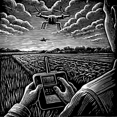 Innovative digital illustration in  tech style, conveying a controlled and professional mood with...