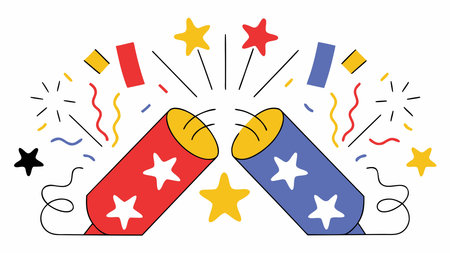Energetic pop art style with explosive diagonal composition and bright flash lighting, evoking an...