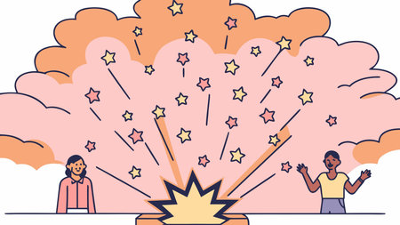 Bold pop art design with chaotic burst composition, high-contrast visuals, and flat lighting that...