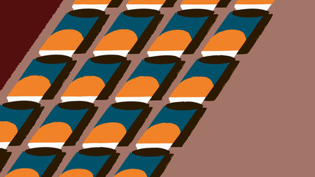 Dynamic pop art style with repetitive grid composition, bold screen-print lighting, and vivid...
