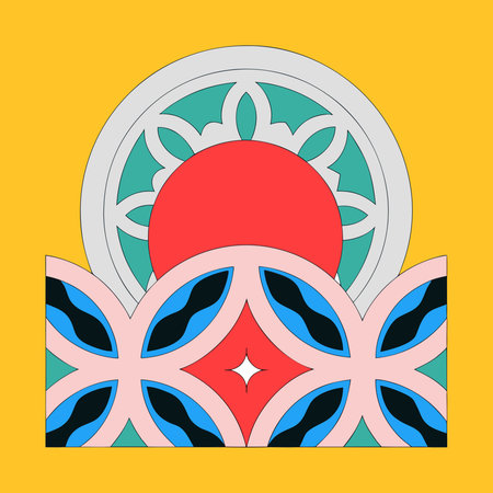 Minimalist vector artwork showcasing sophisticated asymmetrical compositions and subtle backlit...