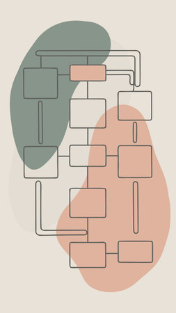 Infographic vector style illustration embodying an organized and strategic mood through clean...