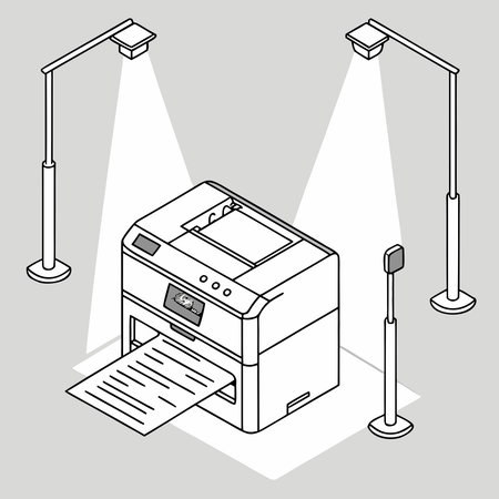 Precise tech digital art with studio spot lighting and crisp palette of whites and subtle grays,...