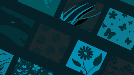 Vibrant pixelated digital artwork blending abstract designs with floral, nature, animal, and bird...