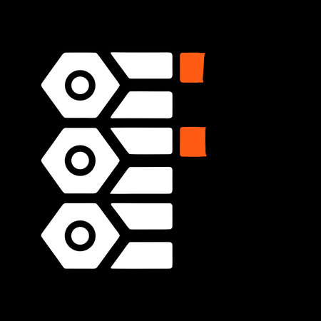 Vector Building Blocks Icon. White on Black Background. Vector Illustration.
