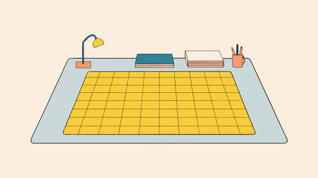 Sleek professional graphic design featuring structured grid patterns in a clean, minimalist style...