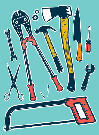 Vector tool set for workshop and craftのイラスト素材