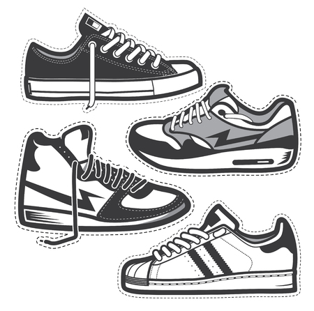 Classic sneakers setのイラスト素材